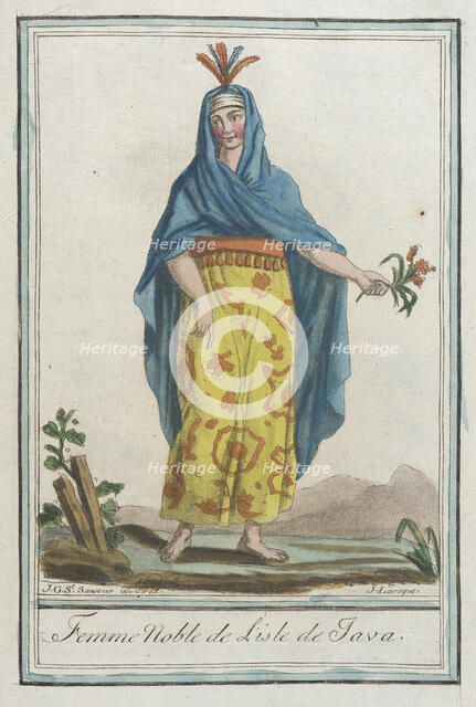 Costumes de Différents Pays, 'Femme Noble de l'Isle de Java', c1797. Creators: Jacques Grasset de Saint-Sauveur, LF Labrousse.