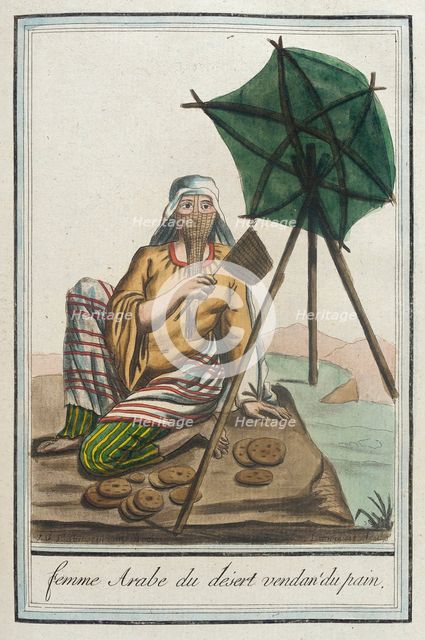 Costumes de Différents Pays, 'Femme Arabe du Desert Vendant du Pain', c1797. Creators: Jacques Grasset de Saint-Sauveur, LF Labrousse.