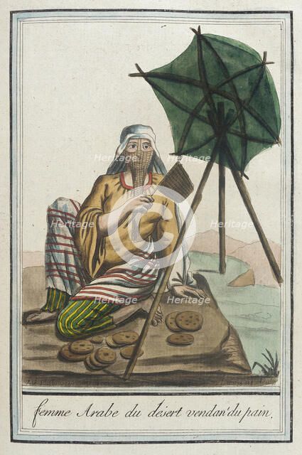 Costumes de Différents Pays, 'Femme Arabe du Desert Vendant du Pain', c1797. Creators: Jacques Grasset de Saint-Sauveur, LF Labrousse.