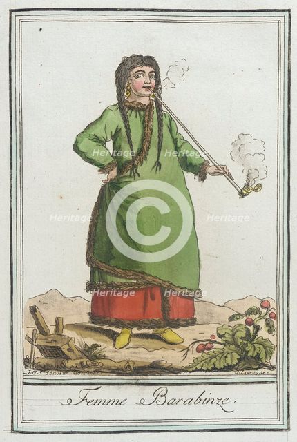 Costumes de Différents Pays, 'Femme Barabinze', c1797. Creator: Jacques Grasset de Saint-Sauveur.