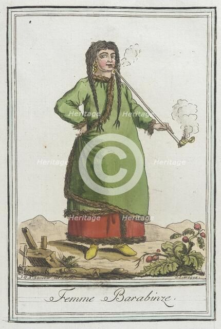 Costumes de Différents Pays, 'Femme Barabinze', c1797. Creator: Jacques Grasset de Saint-Sauveur.