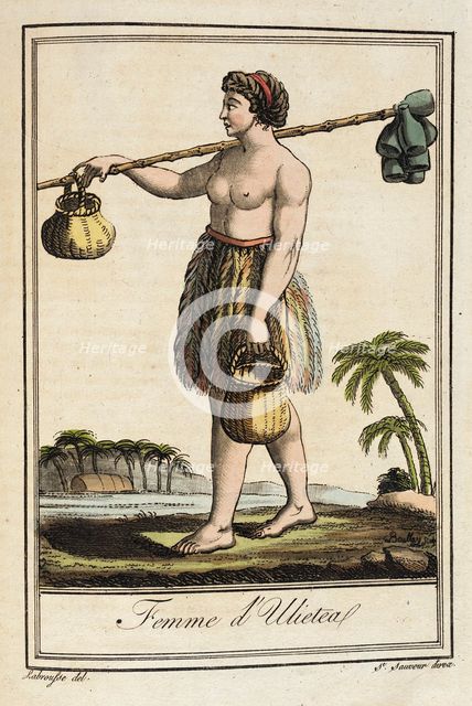 Costumes de Différents Pays, 'Femme d'Ulieteal', c1797. Creators: Jacques Grasset de Saint-Sauveur, LF Labrousse.
