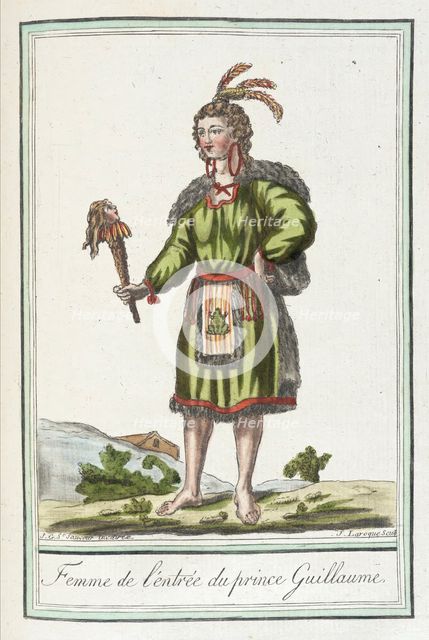 Costumes de Différents Pays, 'Femme de l'Entree du Prince Guillaume', c1797. Creators: Jacques Grasset de Saint-Sauveur, LF Labrousse.