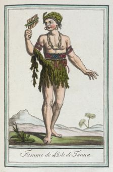 Costumes de Différents Pays, Femme de l'Isle de Tanna c1797. Creators: Jacques Grasset de Saint-Sauveur, LF Labrousse