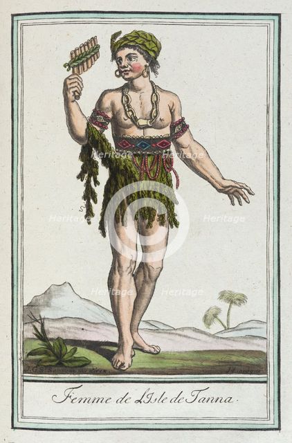 Costumes de Différents Pays, 'Femme de l'Isle de Tanna', c1797. Creators: Jacques Grasset de Saint-Sauveur, LF Labrousse.