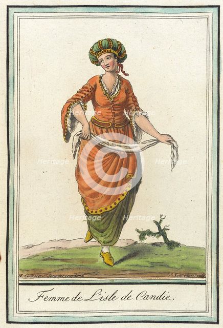 Costumes de Différents Pays, 'Femme de l'Isle de Candie', c1797. Creator: Jacques Grasset de Saint-Sauveur.