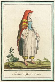 Costumes de Différents Pays, Femme de l'Isle de Lemnos c1797. Creators: Jacques Grasset de Saint-Sauveur, LF Labrousse