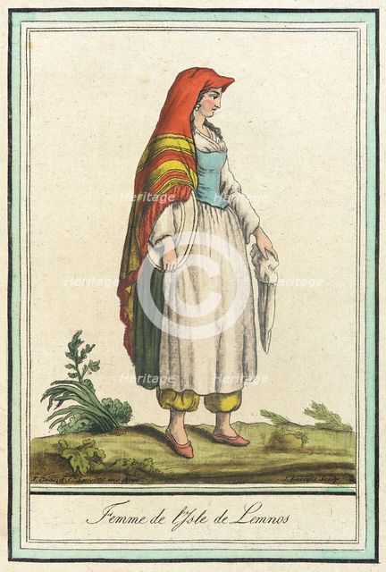 Costumes de Différents Pays, 'Femme de l'Isle de Lemnos', c1797. Creators: Jacques Grasset de Saint-Sauveur, LF Labrousse.