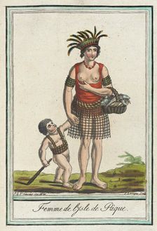 Costumes de Différents Pays, Femme de l'Isle de Pâque c1797. Creators: Jacques Grasset de Saint-Sauveur, LF Labrousse