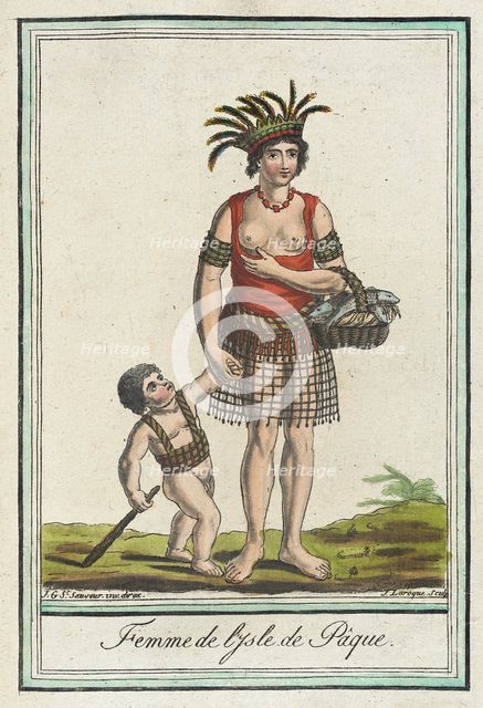 Costumes de Différents Pays, 'Femme de l'Isle de Pâque', c1797. Creators: Jacques Grasset de Saint-Sauveur, LF Labrousse.