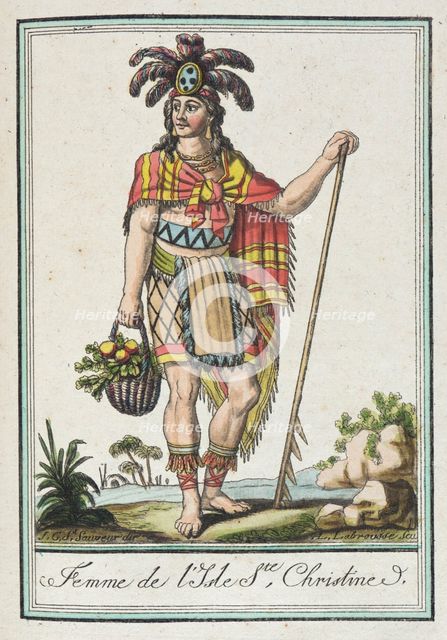 Costumes de Différents Pays, 'Femme de l'Isle Ste. Christine', c1797. Creator: Jacques Grasset de Saint-Sauveur.