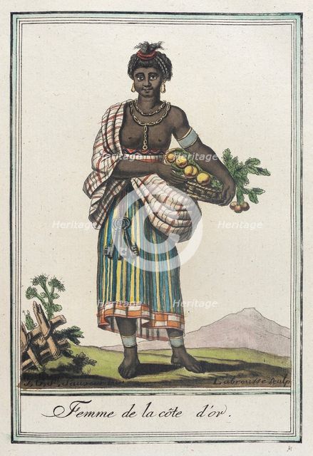 Costumes de Différents Pays,'Femme de la Côte d'Or', c1797. Creator: Jacques Grasset de Saint-Sauveur.