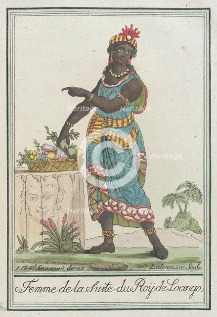 Costumes de Différents Pays, 'Femme de la Suite du Roÿ de Loango', c1797. Creators: Jacques Grasset de Saint-Sauveur, LF Labrousse.
