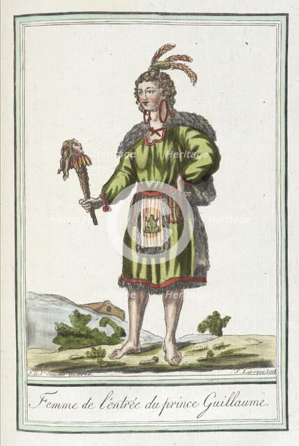 Costumes de Différents Pays, 'Femme de l'Entree du Prince Guillaume', c1797. Creators: Jacques Grasset de Saint-Sauveur, LF Labrousse.