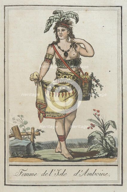 Costumes de Différents Pays, 'Femme de l'Isle d'Amboine', c1797. Creators: Jacques Grasset de Saint-Sauveur, LF Labrousse.