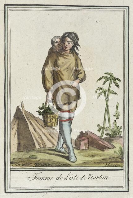 Costumes de Différents Pays, 'Femme de l'Isle de Norton', c1797. Creator: Jacques Grasset de Saint-Sauveur.