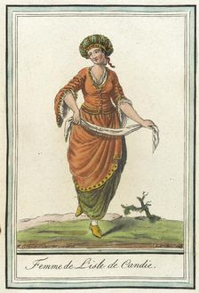 Costumes de Différents Pays, Femme de l'Isle de Candie c1797. Creator: Jacques Grasset de Saint-Sauveur
