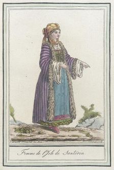Costumes de Différents Pays, Femme de l'Isle de Santorin c1797. Creator: Jacques Grasset de Saint-Sauveur