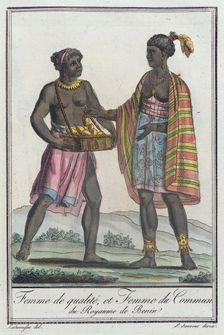 Costumes de Différents Pays, Femme de Qualité, et Femme du Commun du Royaume de Benin c1797. Creators: Jacques Grasset de Saint-Sauveur, LF Labrousse