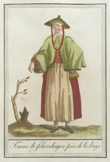 Costumes de Différents Pays, Femme de Schevelingen Près de la Baye c1797. Creators: Jacques Grasset de Saint-Sauveur, LF Labrousse