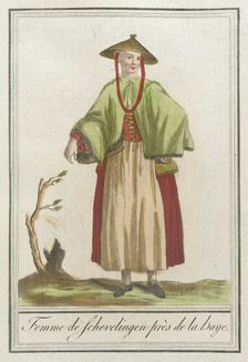 Costumes de Différents Pays, Femme de Schevelingen Près de la Baye c1797. Creators: Jacques Grasset de Saint-Sauveur, LF Labrousse