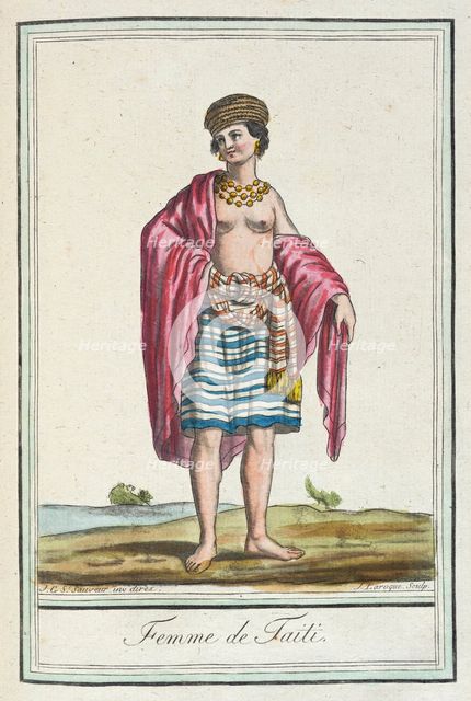 Costumes de Différents Pays, 'Femme de Taiti', c1797. Creators: Jacques Grasset de Saint-Sauveur, LF Labrousse.