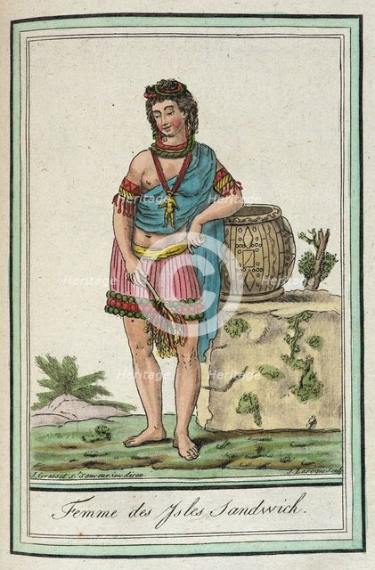 Costumes de Différents Pays, 'Femme des Ysles Sandwich', c1797. Creator: Jacques Grasset de Saint-Sauveur.