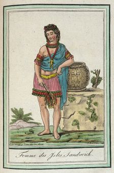 Costumes de Différents Pays, Femme des Ysles Sandwich c1797. Creator: Jacques Grasset de Saint-Sauveur