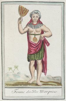 Costumes de Différents Pays, Femme des Iles les Marquises c1797. Creator: Jacques Grasset de Saint-Sauveur