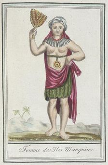 Costumes de Différents Pays, Femme des Iles les Marquises c1797. Creator: Jacques Grasset de Saint-Sauveur