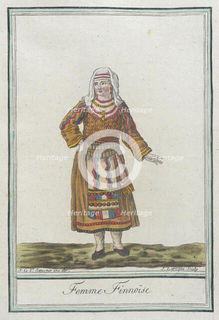 Costumes de Différents Pays, 'Femme Finnoïse', c1797. Creators: Jacques Grasset de Saint-Sauveur, LF Labrousse.