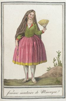 Costumes de Différents Pays, Femme Insulaire de Minorque c1797. Creators: Jacques Grasset de Saint-Sauveur, LF Labrousse