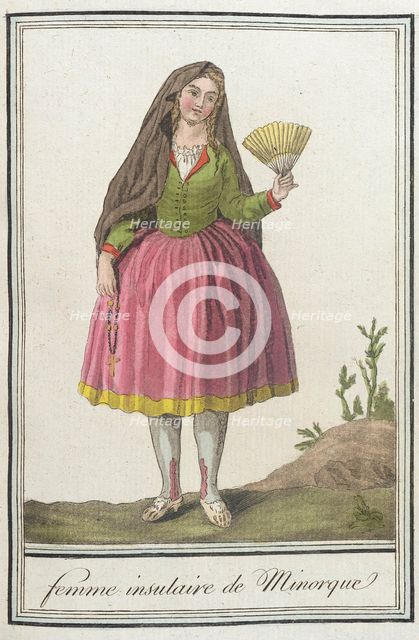 Costumes de Différents Pays, 'Femme Insulaire de Minorque', c1797. Creators: Jacques Grasset de Saint-Sauveur, LF Labrousse.