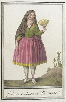 Costumes de Différents Pays, Femme Insulaire de Minorque c1797. Creators: Jacques Grasset de Saint-Sauveur, LF Labrousse