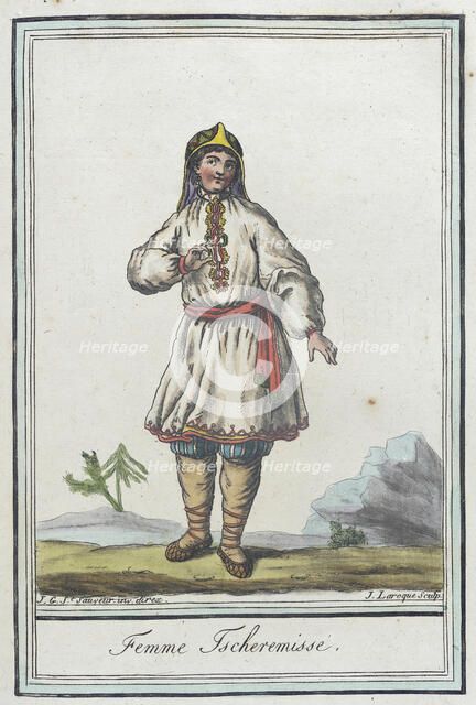 Costumes de Différents Pays, 'Femme Ischeremisse', c1797. Creators: Jacques Grasset de Saint-Sauveur, LF Labrousse.
