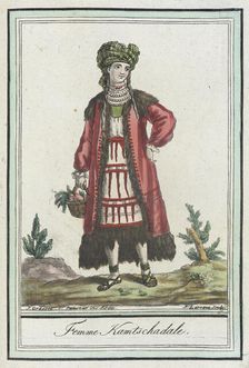 Costumes de Différents Pays, Femme Kamtschadale c1797. Creators: Jacques Grasset de Saint-Sauveur, LF Labrousse