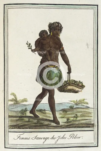 Costumes de Differents Pays, 'Femme Sauvage des Ysles Pelew', c1797. Creator: Jacques Grasset de Saint-Sauveur.