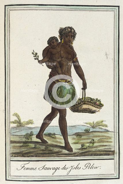 Costumes de Differents Pays, 'Femme Sauvage des Ysles Pelew', c1797. Creator: Jacques Grasset de Saint-Sauveur.