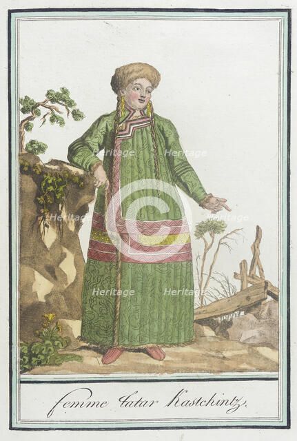 Costumes de Différents Pays, 'Femme Tatar Kastchintz', c1797. Creators: Jacques Grasset de Saint-Sauveur, LF Labrousse.
