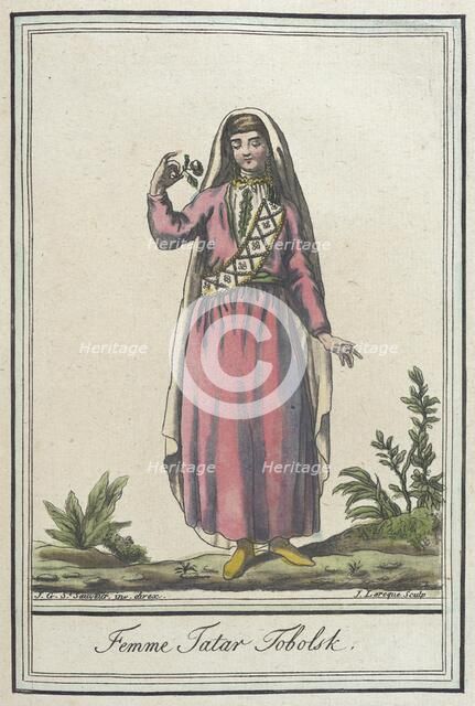 Costumes de Différents Pays, 'Femme Tatar Tobolsk', c1797. Creator: Jacques Grasset de Saint-Sauveur.