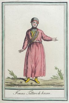 Costumes de Différents Pays, Femme Tattare de Kazan c1797. Creators: Jacques Grasset de Saint-Sauveur, LF Labrousse