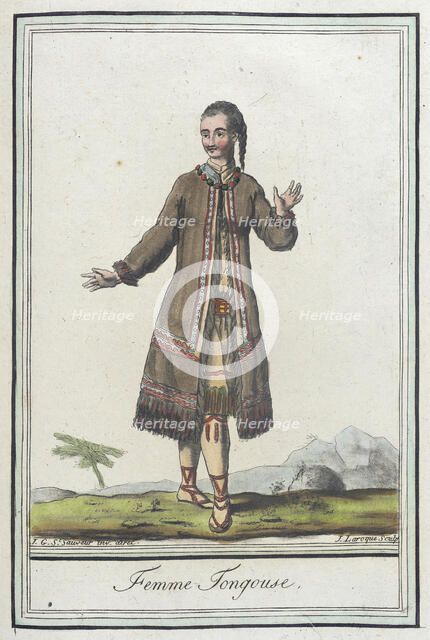 Costumes de Différents Pays, 'Femme Tongouse', c1797. Creators: Jacques Grasset de Saint-Sauveur, LF Labrousse.
