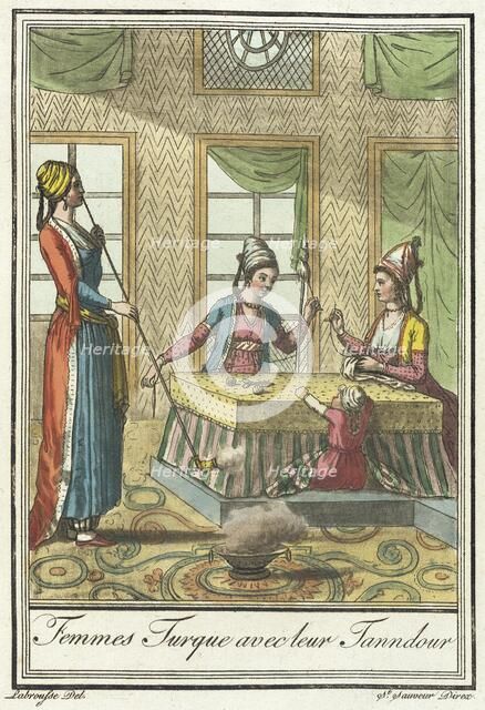 Costumes de Différents Pays, 'Femmes Turque Avecleur Tanndour', c1797. Creator: Jacques Grasset de Saint-Sauveur.