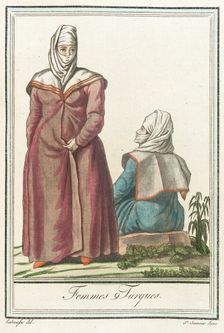 Costumes de Différents Pays, Femmes Turques c1797. Creators: Jacques Grasset de Saint-Sauveur, LF Labrousse
