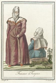 Costumes de Différents Pays, Femmes Turques c1797. Creators: Jacques Grasset de Saint-Sauveur, LF Labrousse