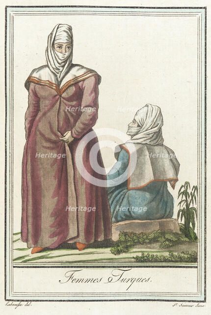 Costumes de Différents Pays, 'Femmes Turques', c1797. Creators: Jacques Grasset de Saint-Sauveur, LF Labrousse.