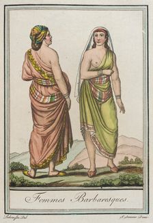 Costumes de Différents Pays, Femmes Barbaresques c1797. Creators: Jacques Grasset de Saint-Sauveur, LF Labrousse