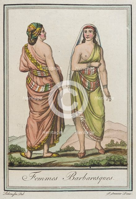 Costumes de Différents Pays, 'Femmes Barbaresques', c1797. Creators: Jacques Grasset de Saint-Sauveur, LF Labrousse.