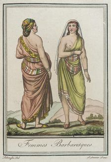Costumes de Différents Pays, Femmes Barbaresques c1797. Creators: Jacques Grasset de Saint-Sauveur, LF Labrousse
