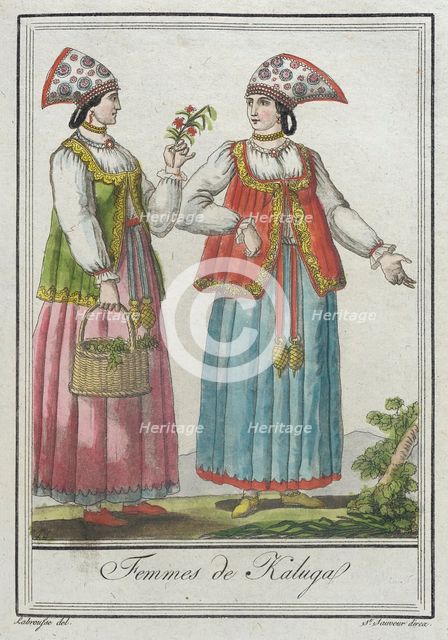 Costumes de Différents Pays, 'Femmes de Kaluga', c1797. Creators: Jacques Grasset de Saint-Sauveur, LF Labrousse.